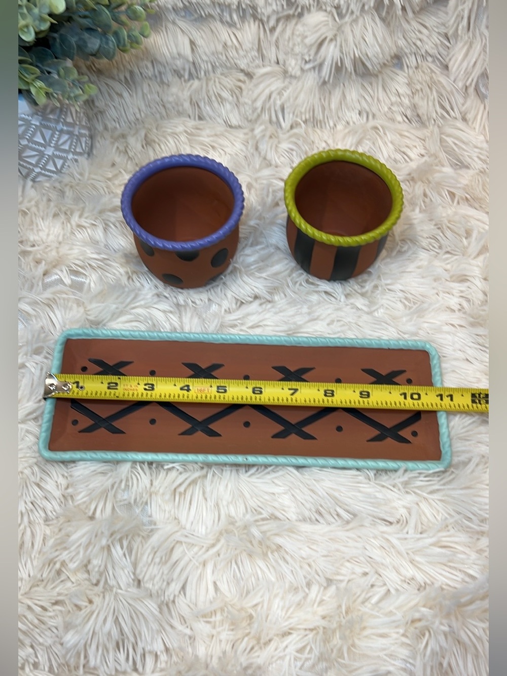 MacKenzie-Childs Persephone Herb Pots with Tray - 3 Pots - Picture 10 of 16
